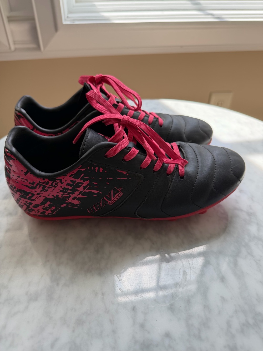 Soccer Girl’s Black and Pink Soccer Cleats